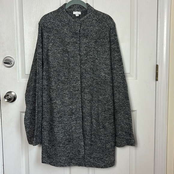 PureJill J.Jill grey long jacket cardigan viscose wool blend long cardigan Large - Picture 1 of 10